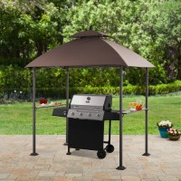 Mainstays Ledger 7.8W x 4.9D ft. Outdoor Canopy Top Grill Gazebo   565468511